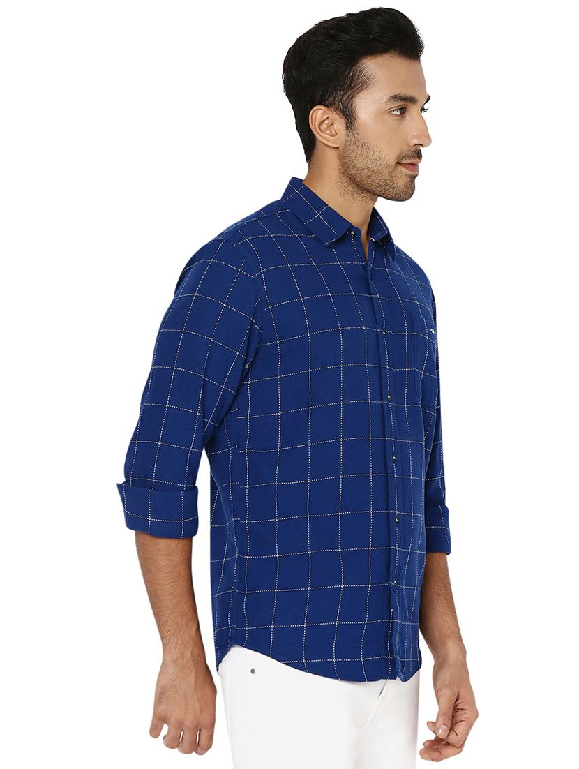 navy blue cotton casual shirt - 20998501 - Standard Image - 1