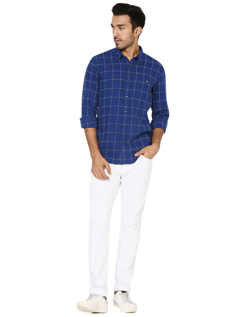 navy blue cotton casual shirt - 20998501 - Standard Image - 4