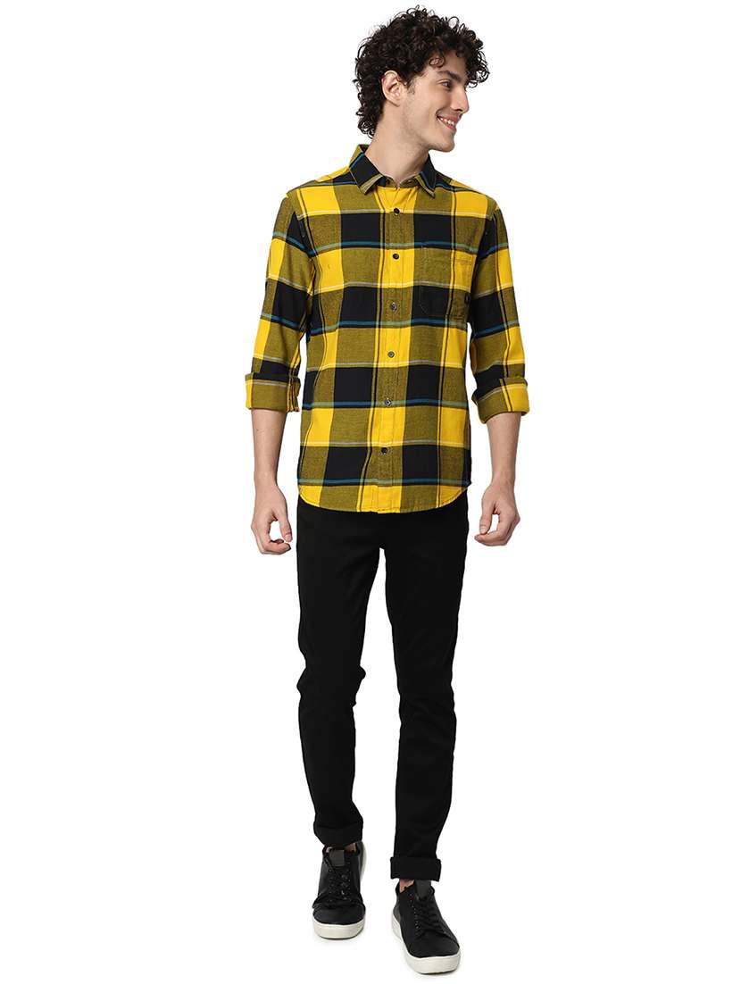 yellow cotton casual shirt - 20998506 - Standard Image - 4