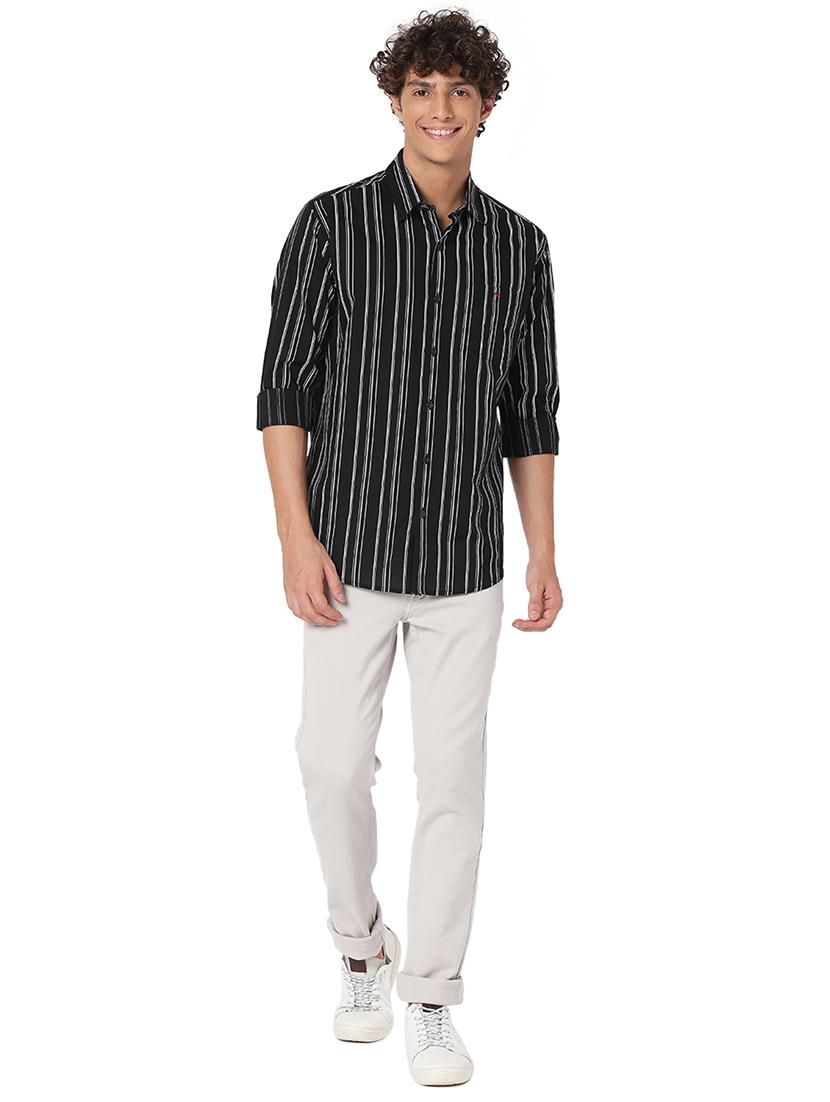 black cotton casual shirt - 20998534 - Standard Image - 4