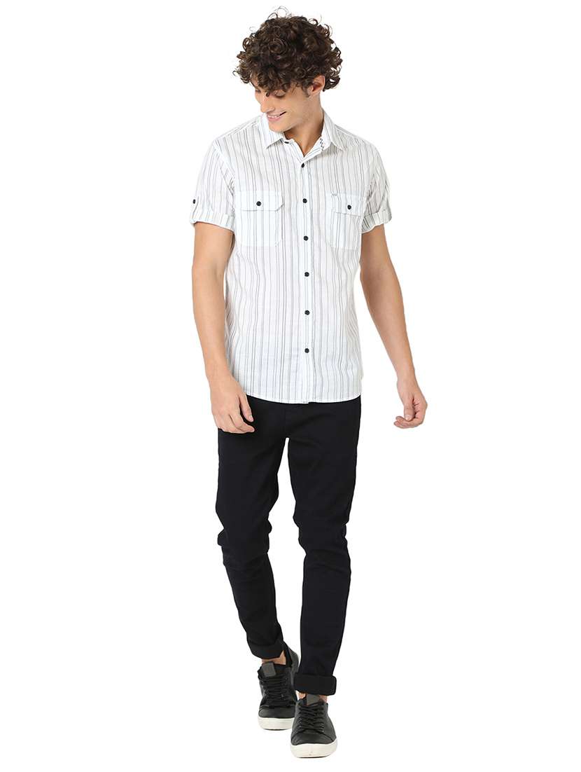 white cotton casual shirt - 20998539 -  Standard Image - 4