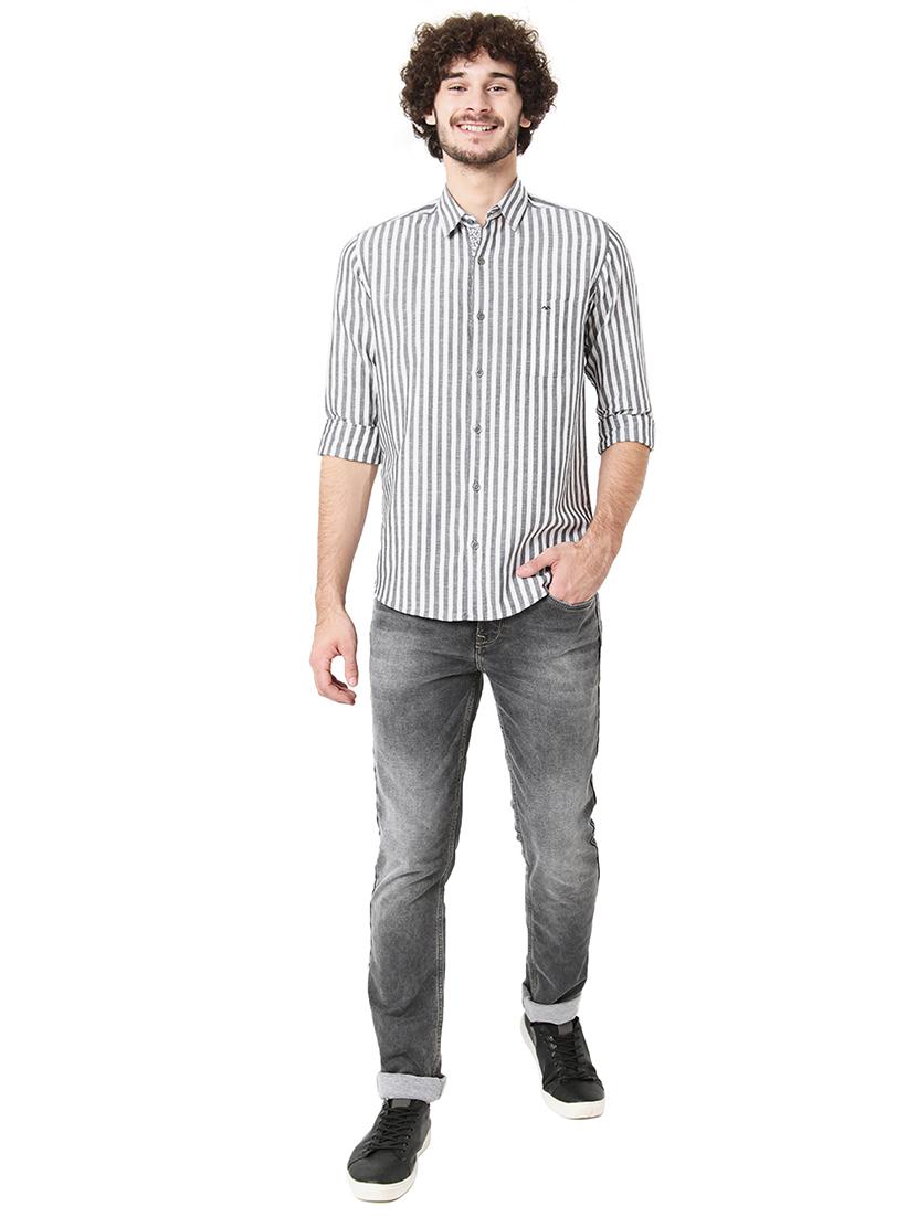 charcoal cotton casual shirt - 20998542 - Standard Image - 4