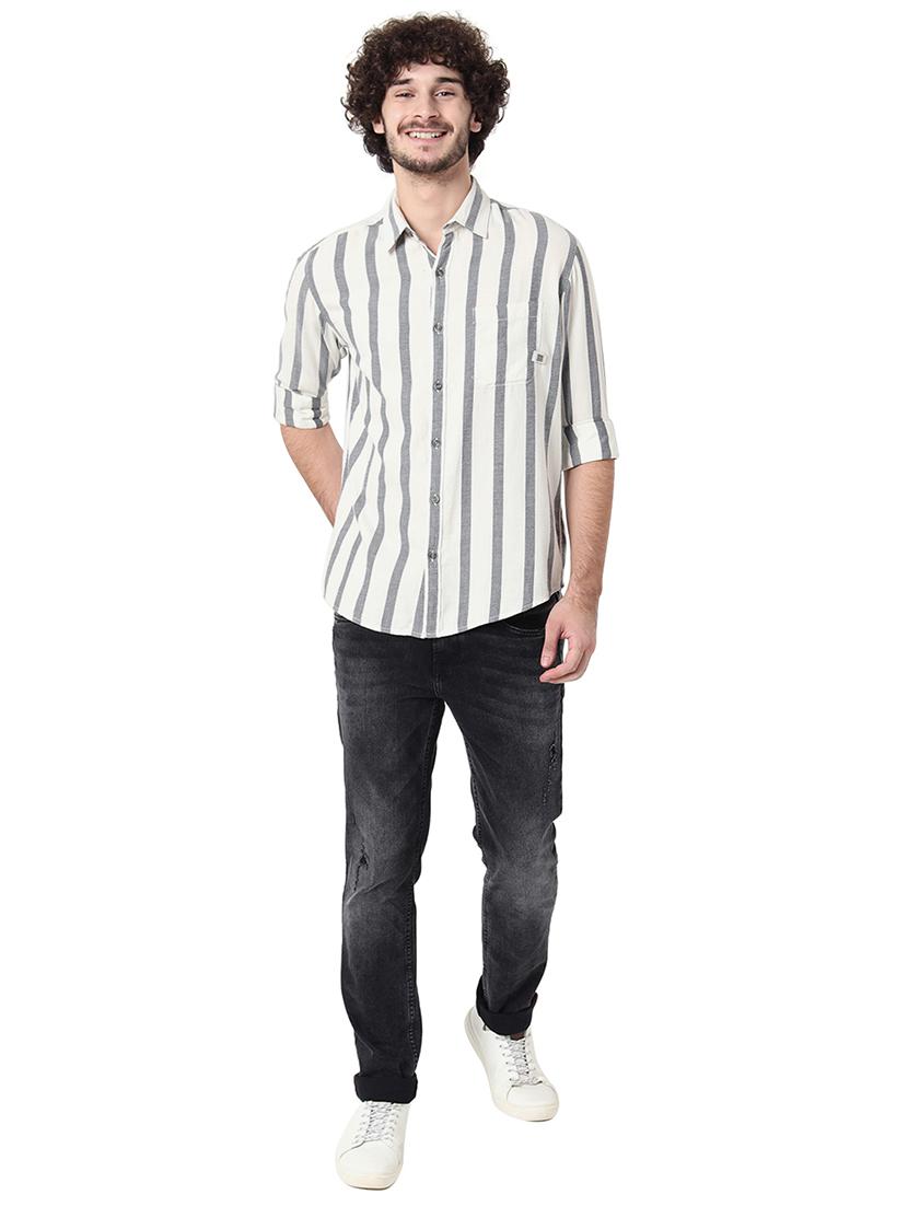 off white cotton casual shirt - 20998547 - Standard Image - 4