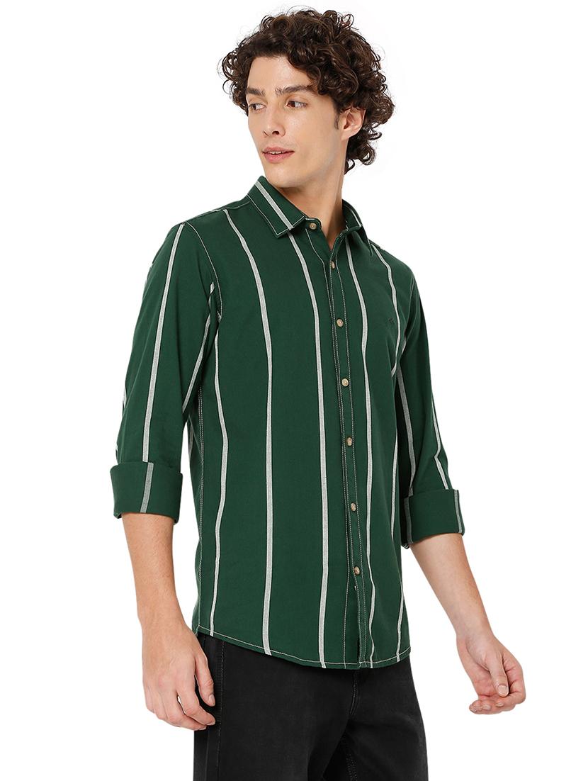 green cotton casual shirt - 20998551 -  Standard Image - 1