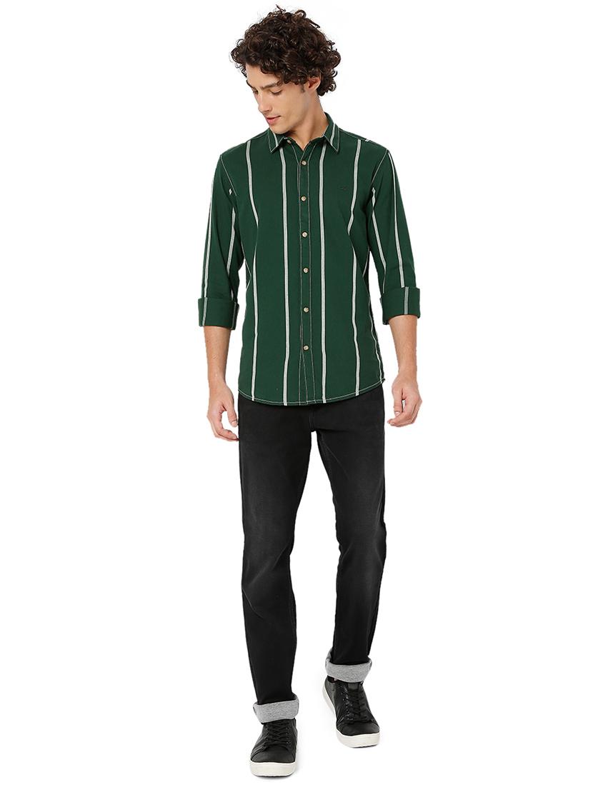 green cotton casual shirt - 20998551 - Standard Image - 4