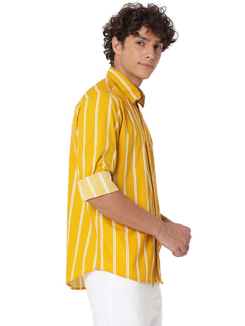 yellow cotton casual shirt - 20998557 - Standard Image - 1