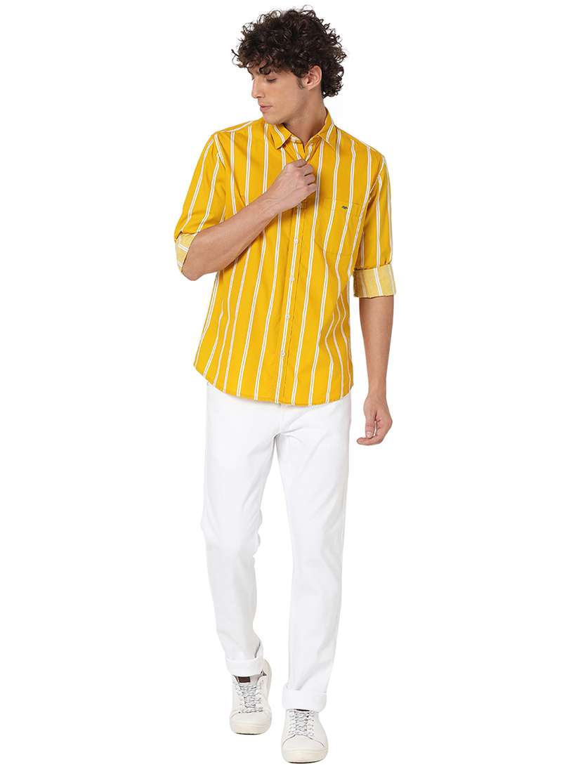 yellow cotton casual shirt - 20998557 - Standard Image - 4