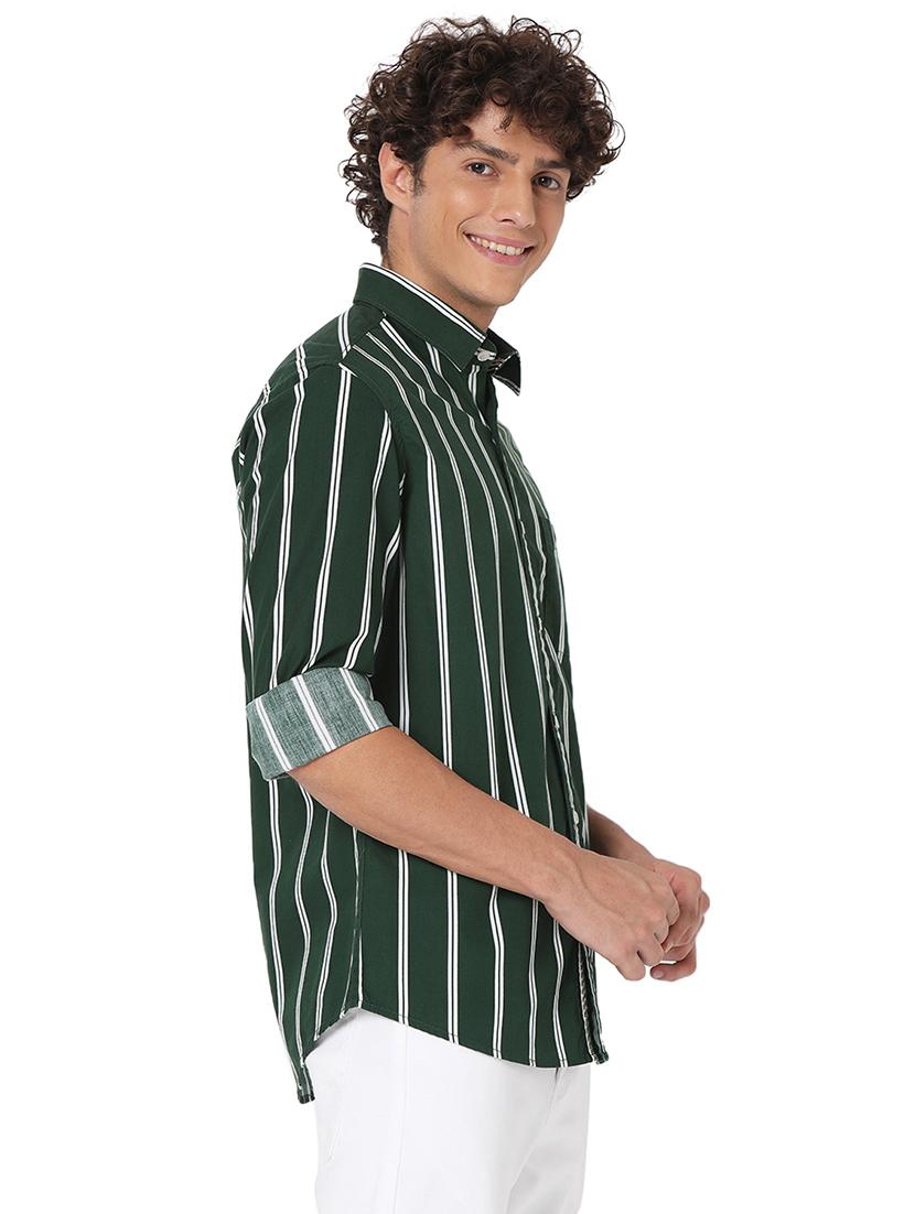 olive cotton casual shirt - 20998558 - Standard Image - 1
