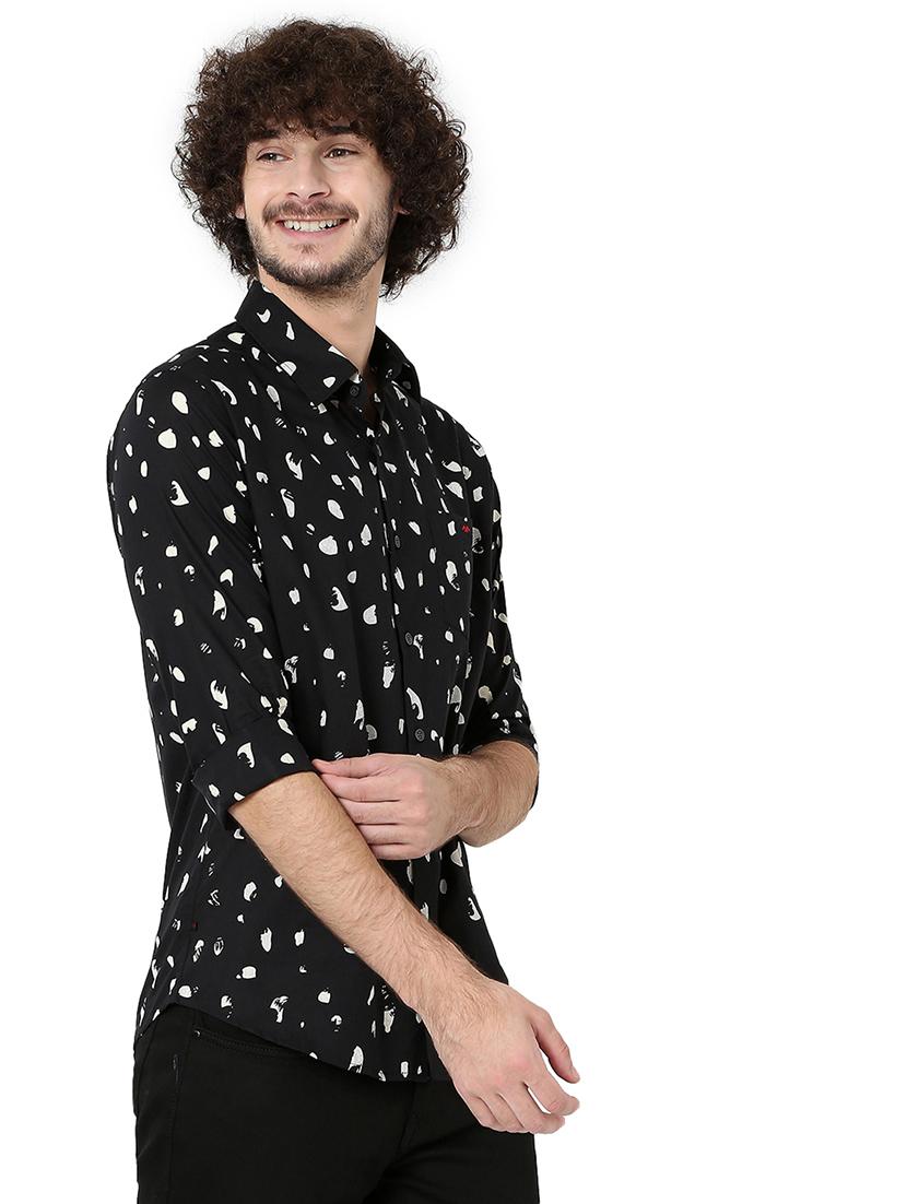 black cotton casual shirt - 20998567 - Standard Image - 1