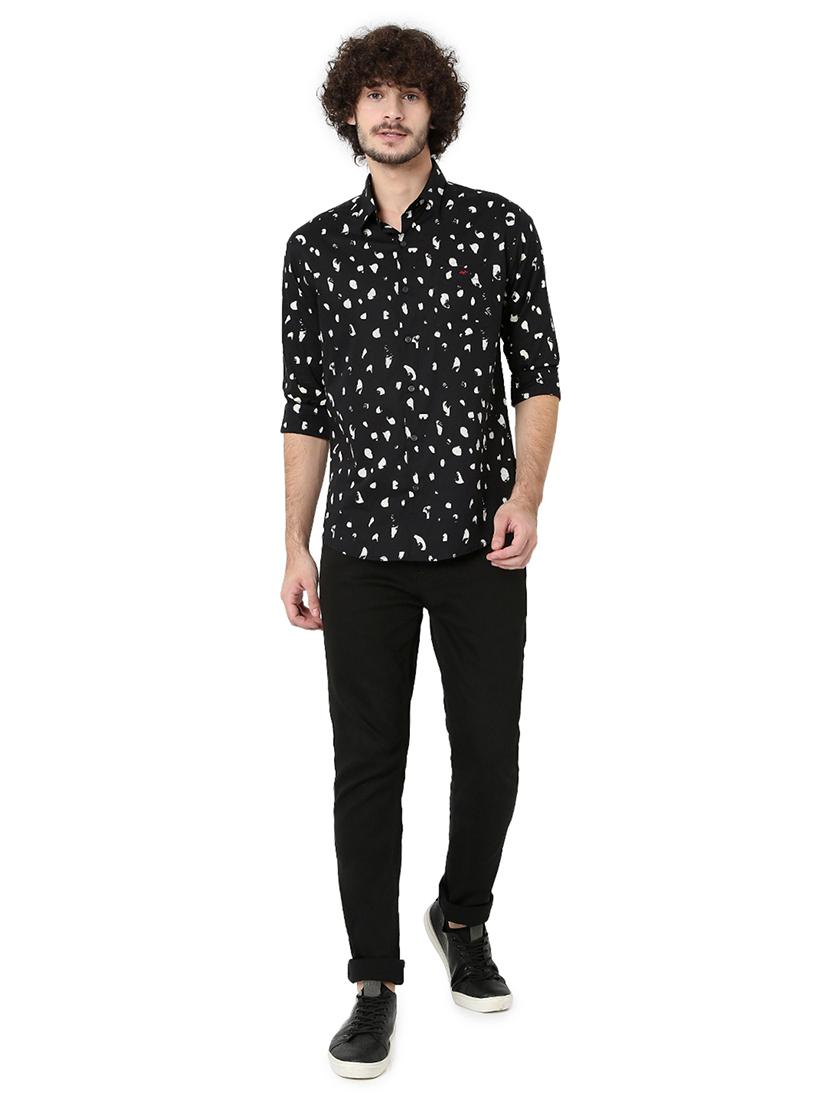 black cotton casual shirt - 20998567 - Standard Image - 4