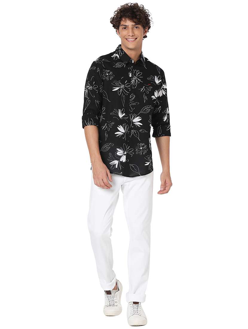 black cotton casual shirt - 20998581 -  Standard Image - 4