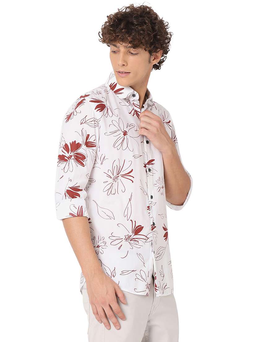 white cotton casual shirt - 20998582 -  Standard Image - 1