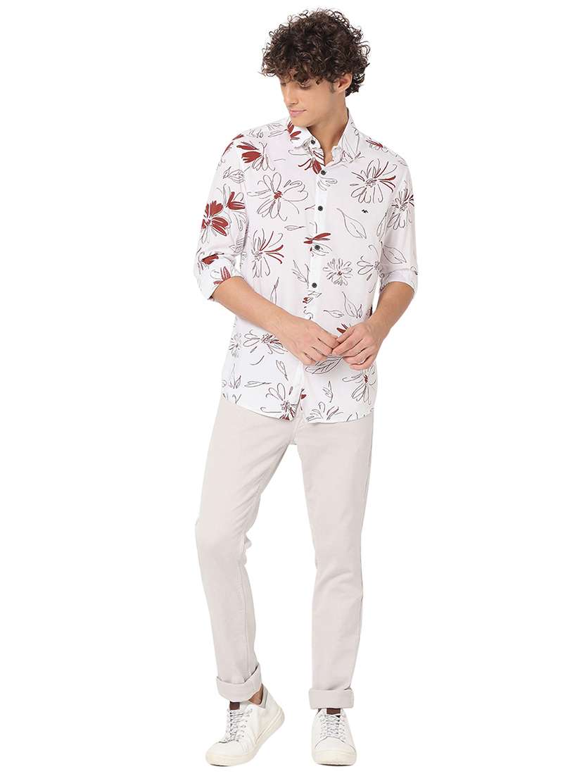 white cotton casual shirt - 20998582 -  Standard Image - 4