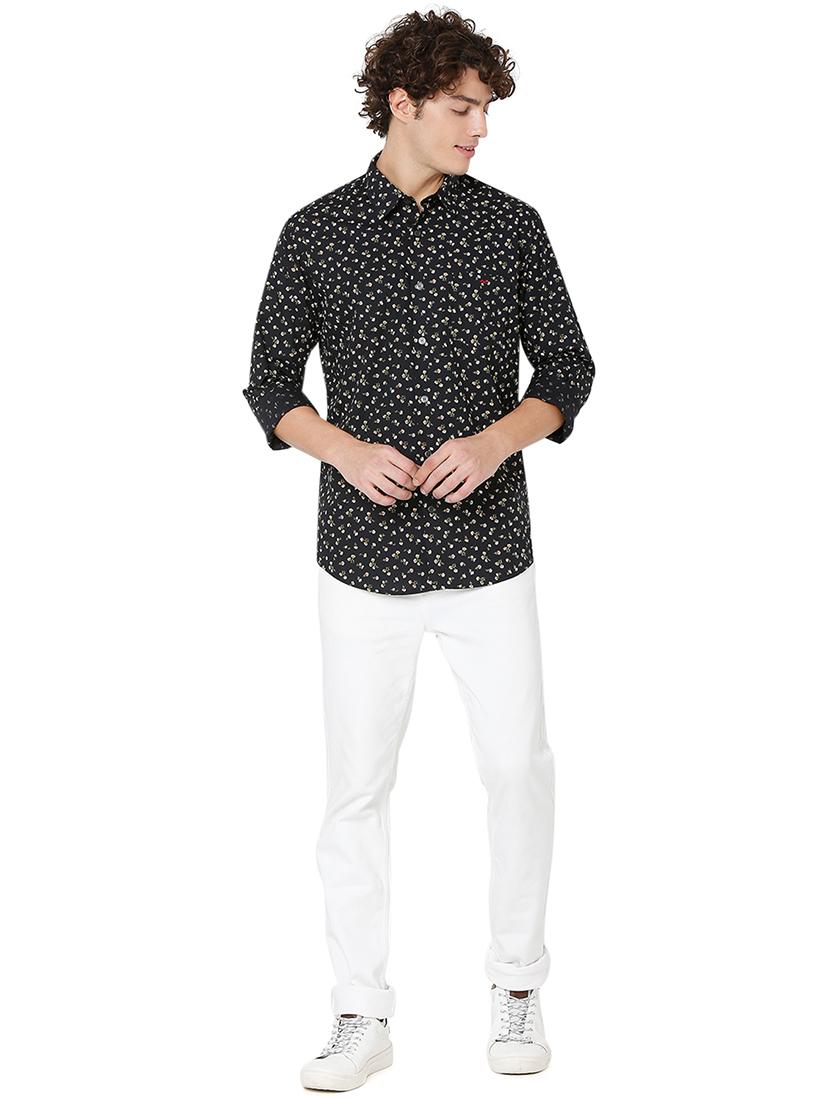 black cotton casual shirt - 20998624 - Standard Image - 4