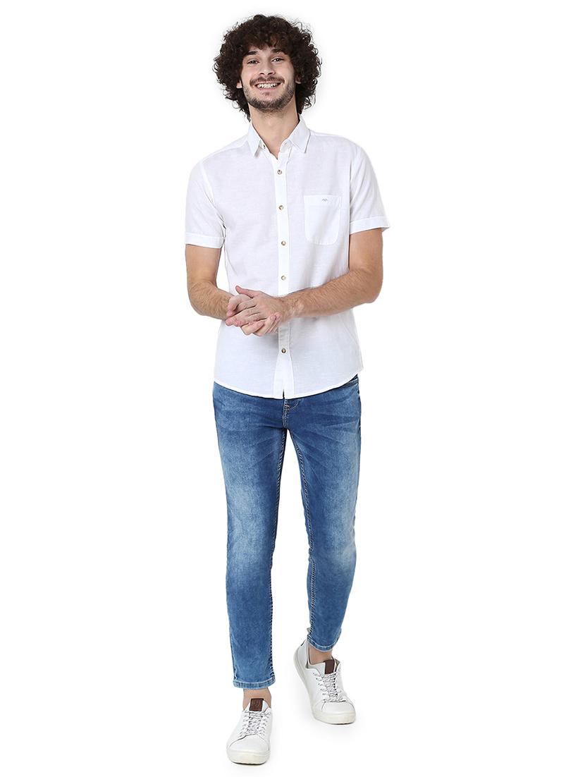white cotton casual shirt - 20998671 - Standard Image - 4
