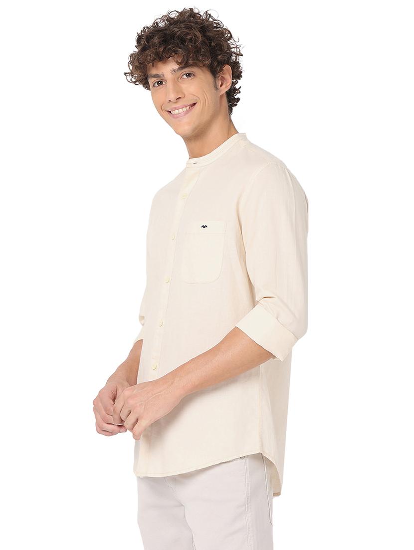off white cotton casual shirt - 20998675 - Standard Image - 1