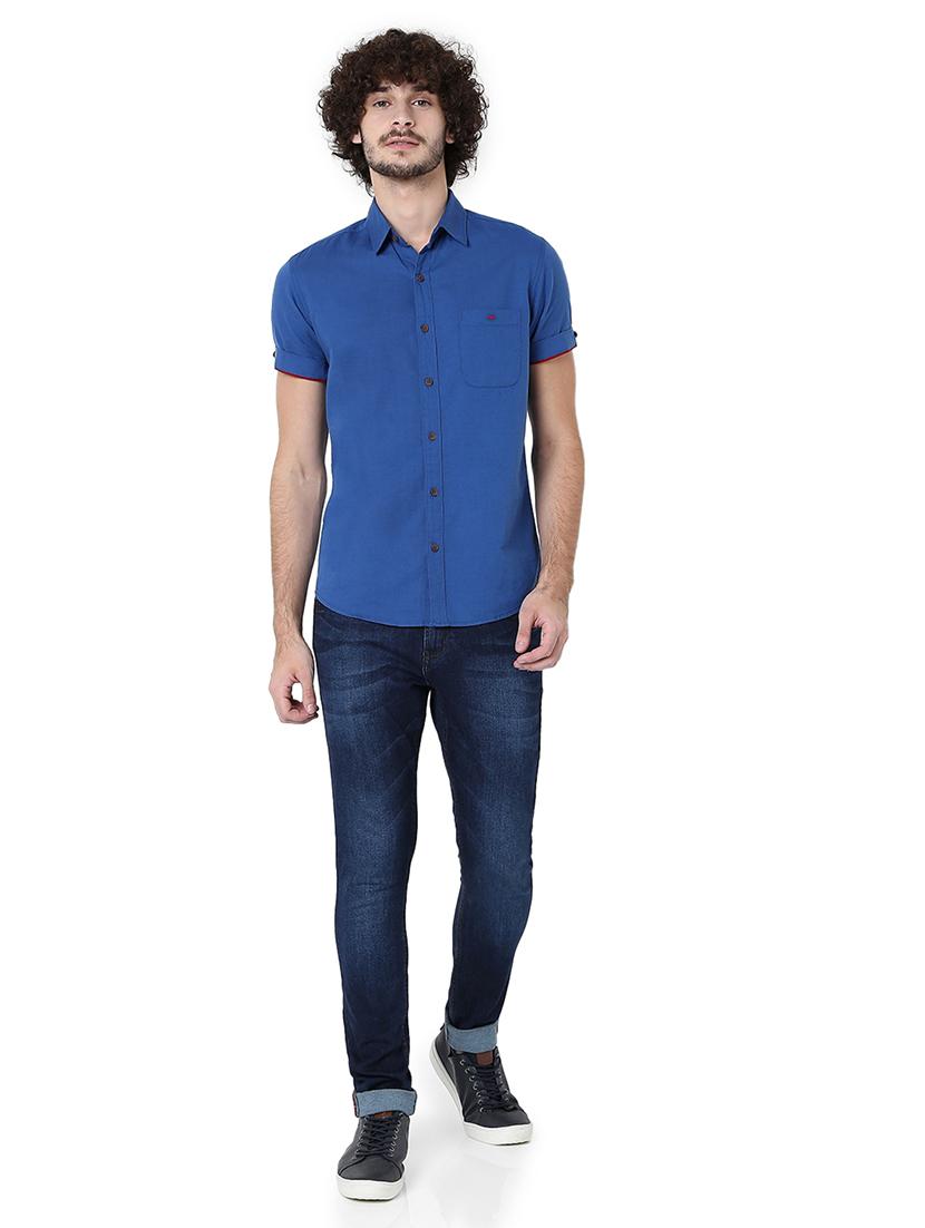 blue cotton casual shirt - 20998679 - Standard Image - 4
