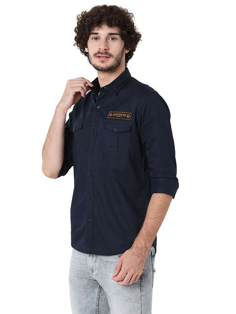 men collared long sleeve casual shirt - 20998699 -  Standard Image - 1