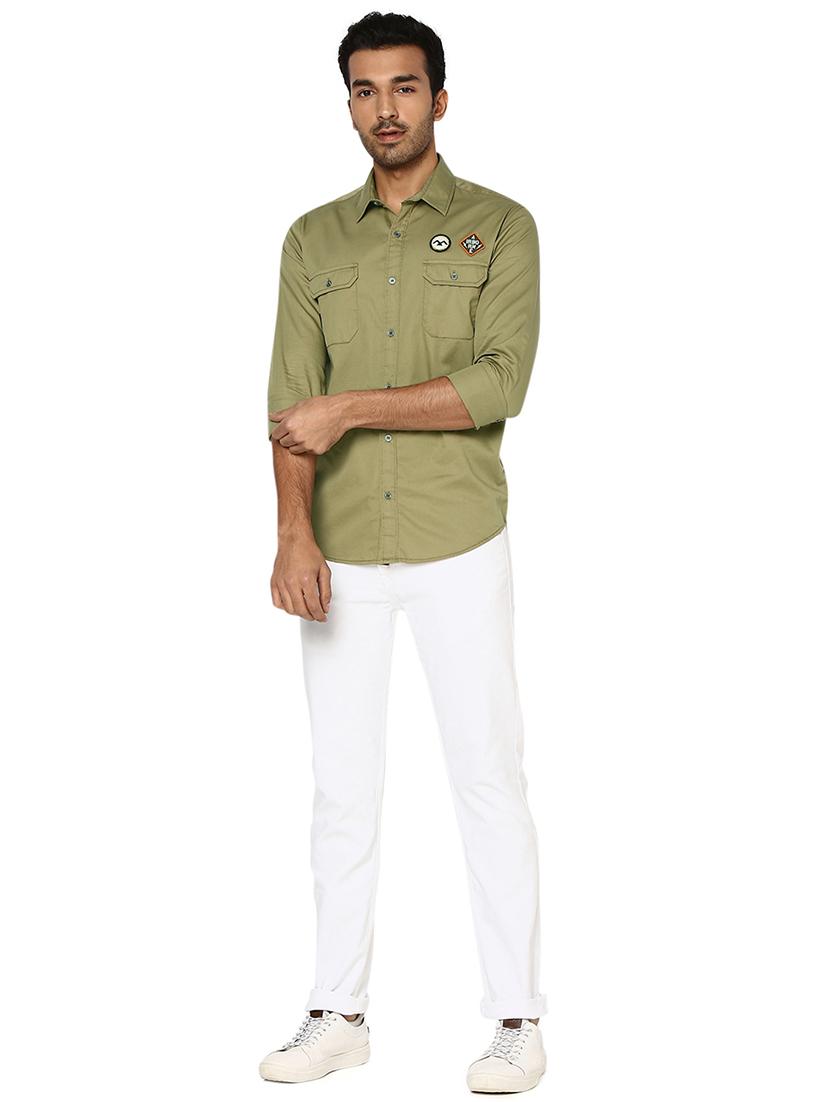 men khaki badged shirt - 20998709 - Standard Image - 4