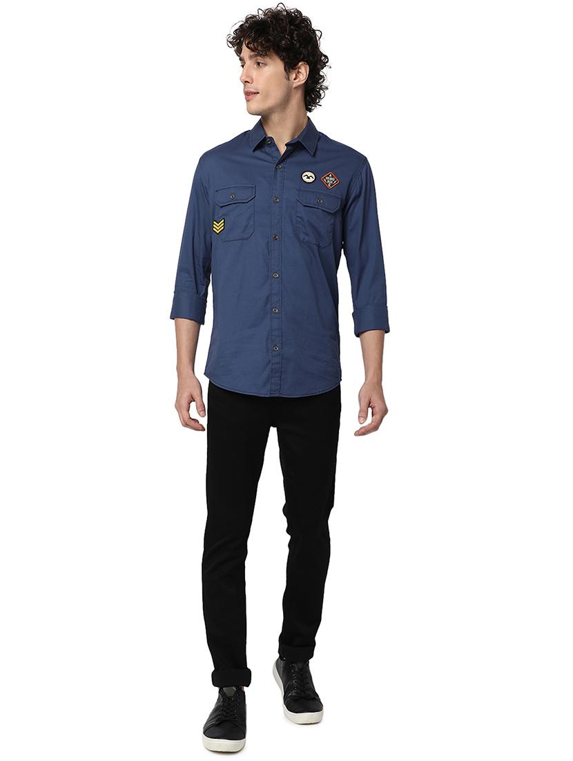 navy blue badged shirt - 20998710 - Standard Image - 4