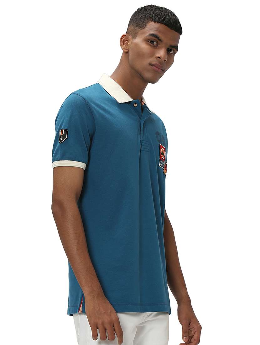 teal cotton plain tshirt - 20998733 -  Standard Image - 1