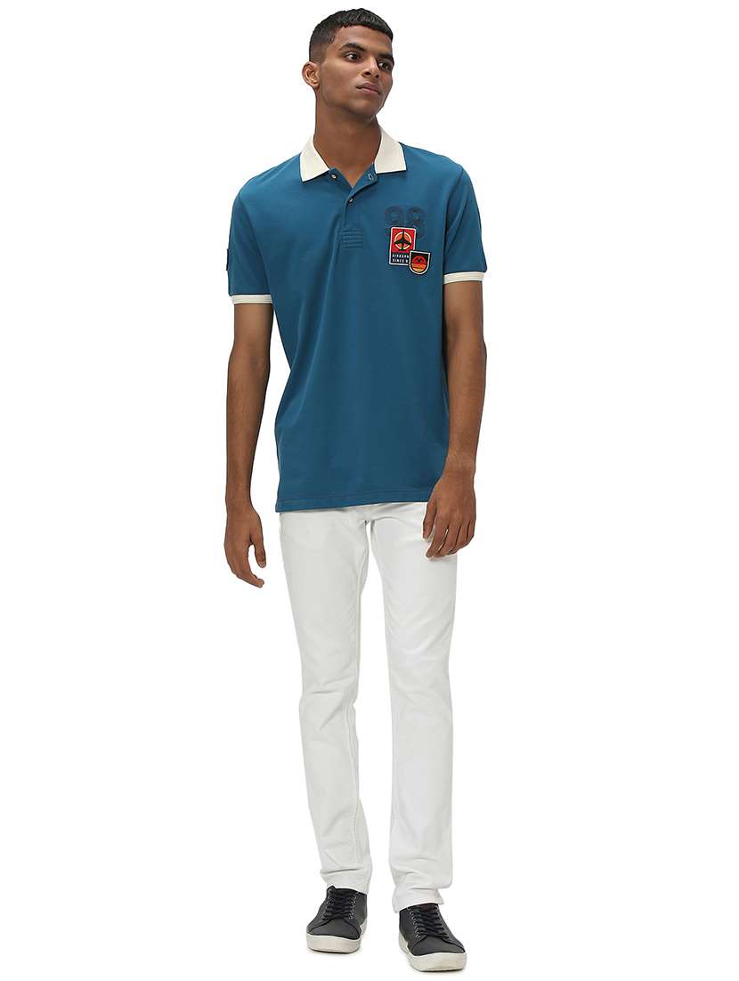 teal cotton plain tshirt - 20998733 -  Standard Image - 4