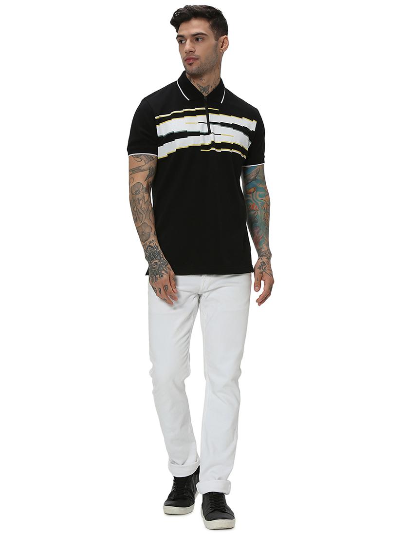 black cotton color block t-shirt - 20998749 - Standard Image - 4