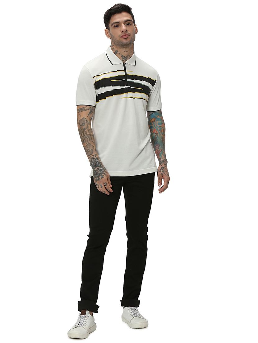 men polo neck chest print t-shirt - 20998750 - Standard Image - 4