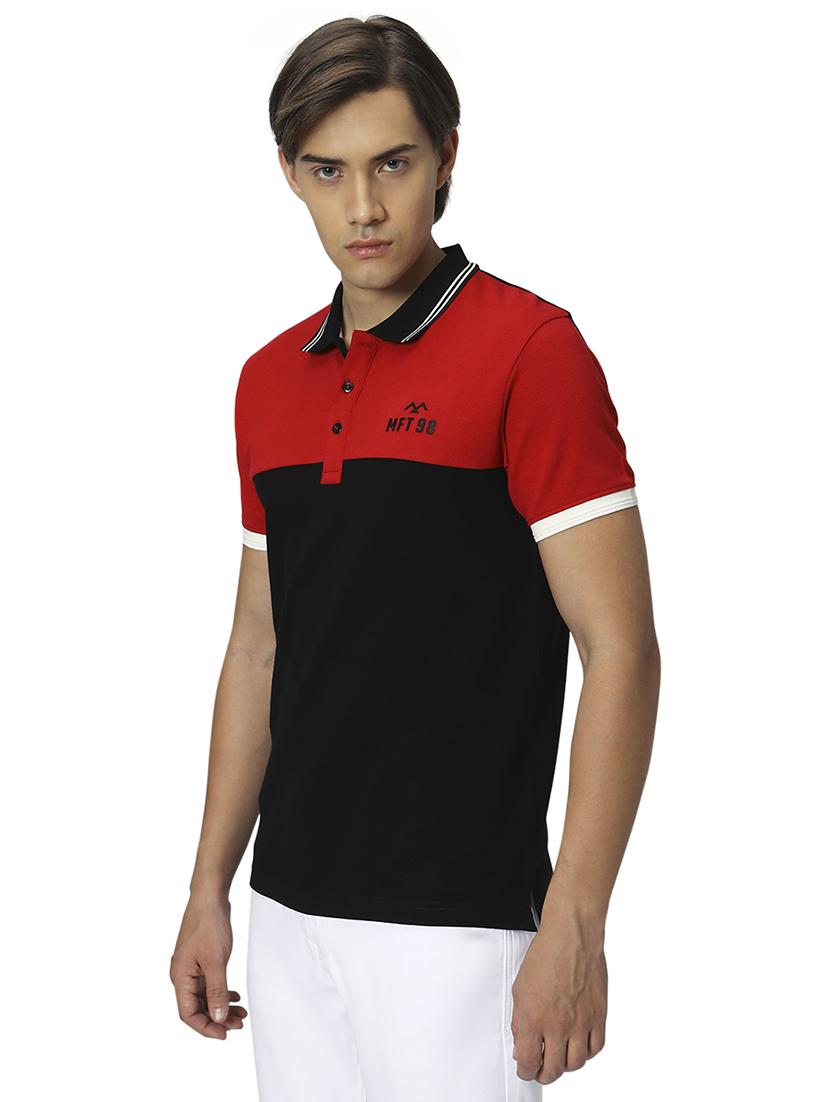 black cotton color block t-shirt - 20998785 - Standard Image - 1