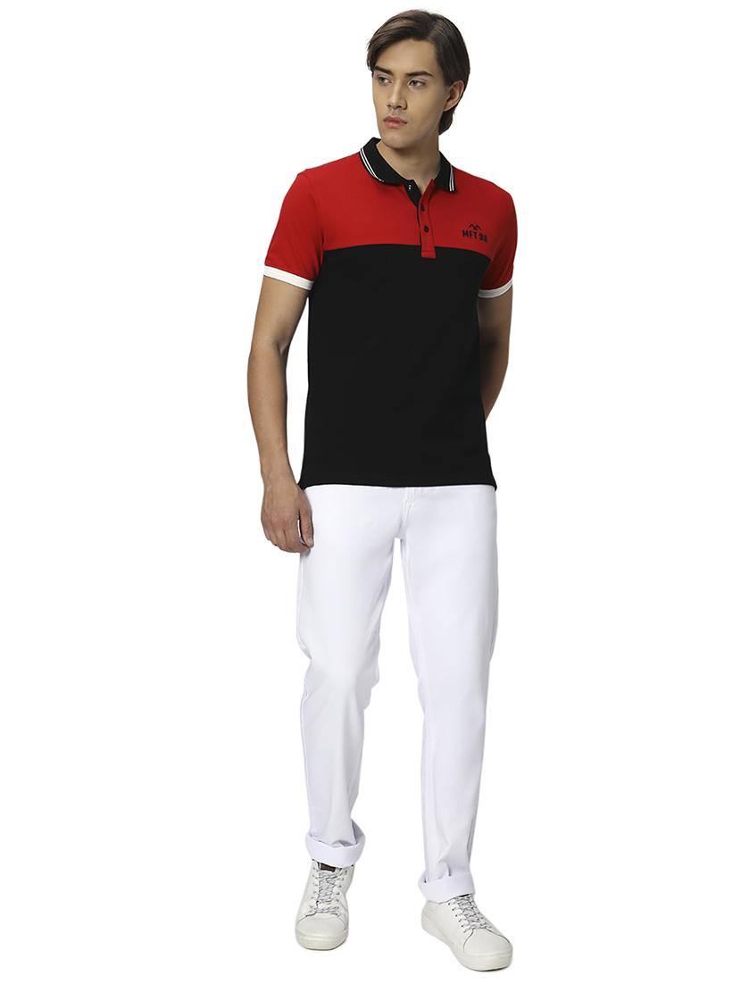 black cotton color block t-shirt - 20998785 - Standard Image - 4