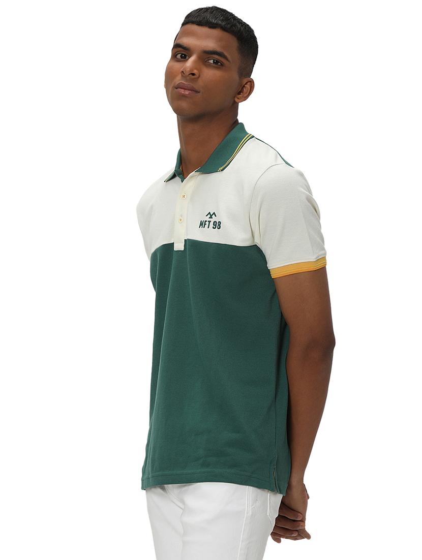 green cotton color block t-shirt - 20998786 - Standard Image - 1