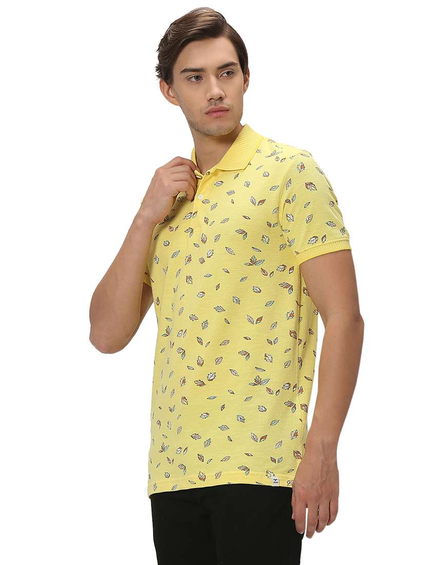 yellow cotton front print tshirt - 20998813 -  Standard Image - 1