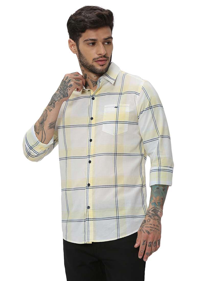 yellow cotton casual shirt - 20998843 - Standard Image - 1