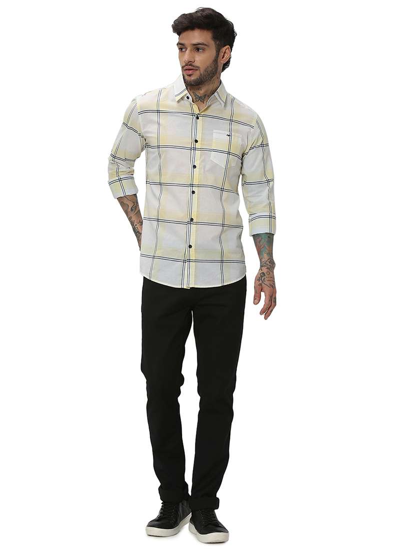 yellow cotton casual shirt - 20998843 - Standard Image - 4