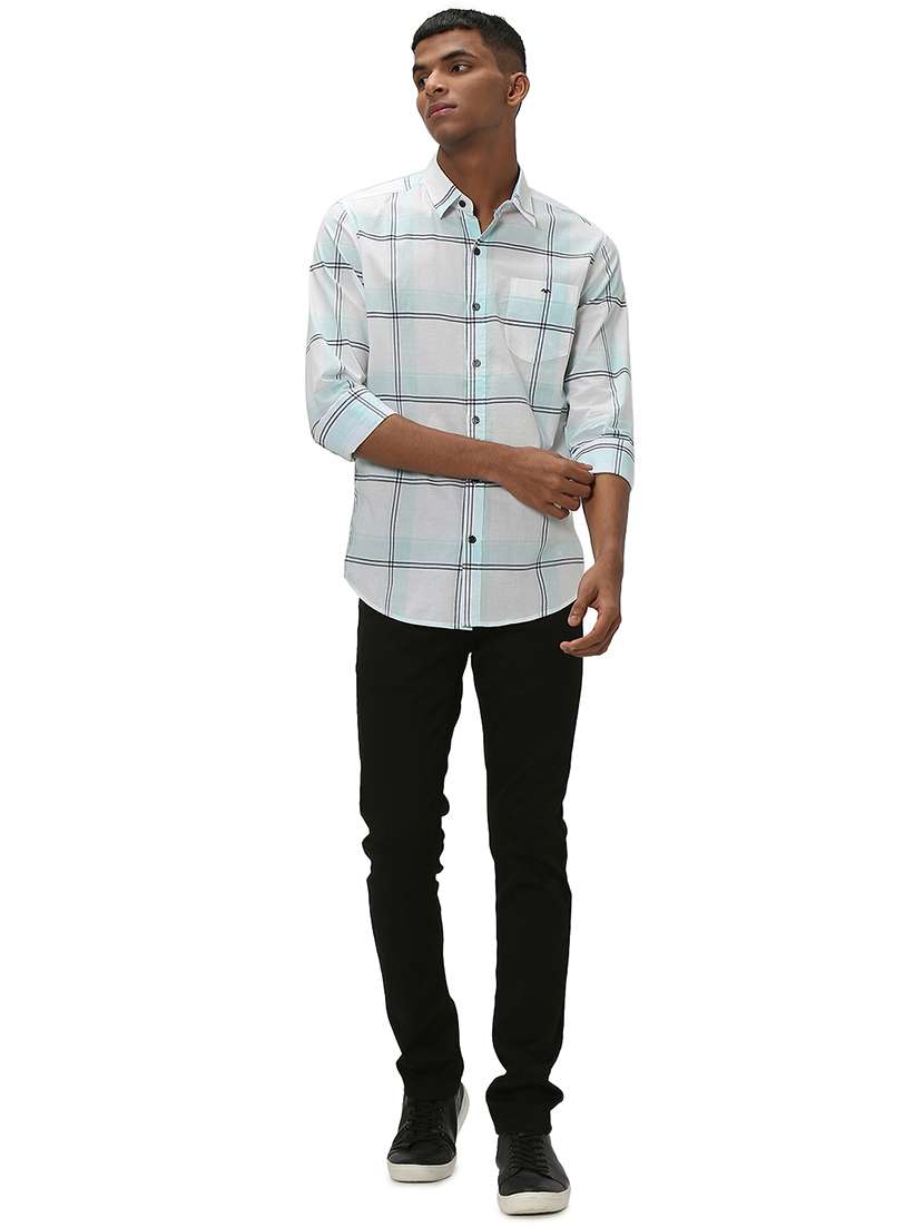 light blue cotton casual shirt - 20998844 - Standard Image - 4