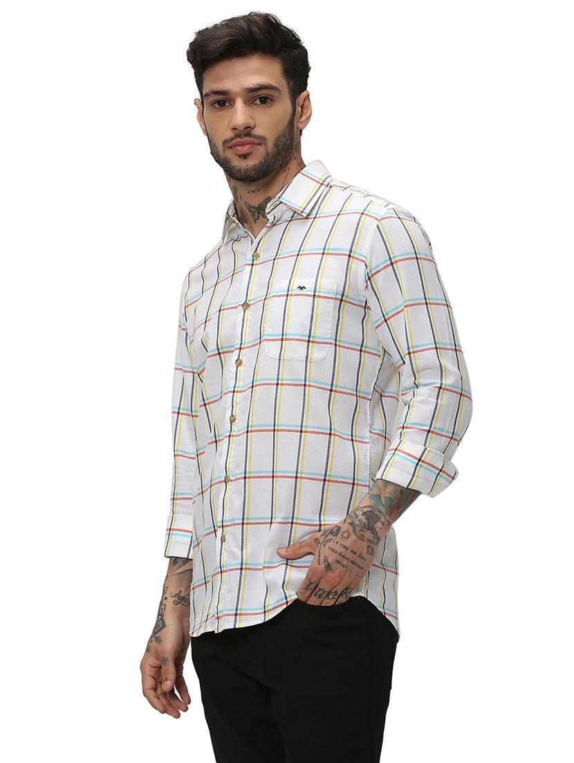 off white cotton casual shirt - 20998846 - Standard Image - 1
