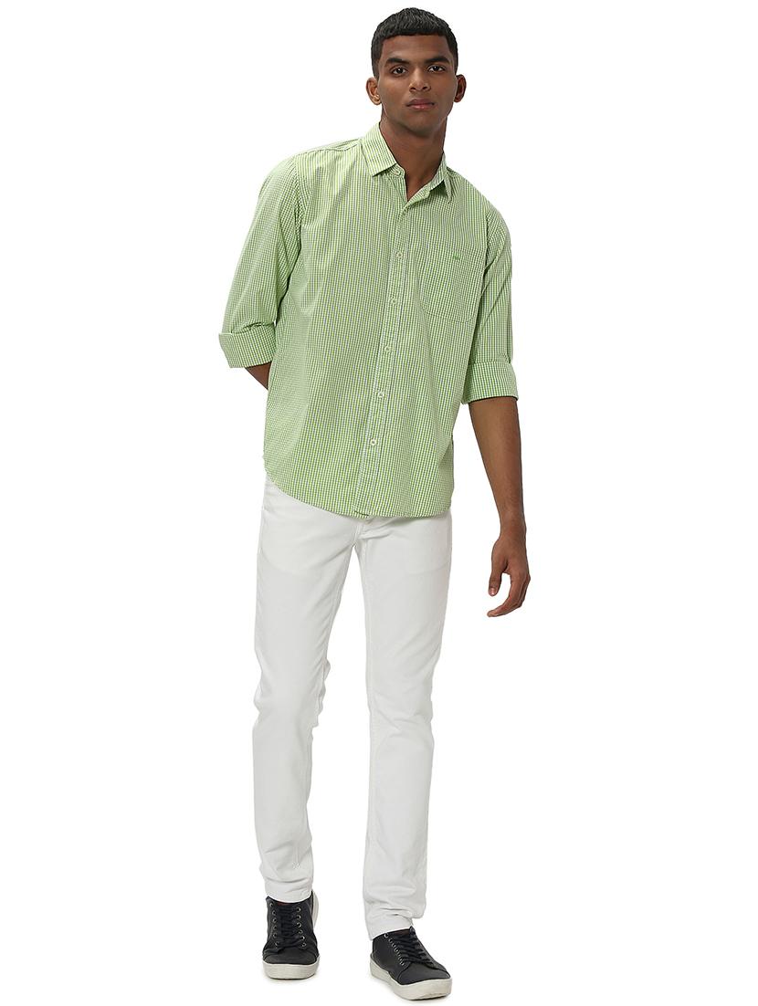 green cotton casual shirt - 20998848 - Standard Image - 4