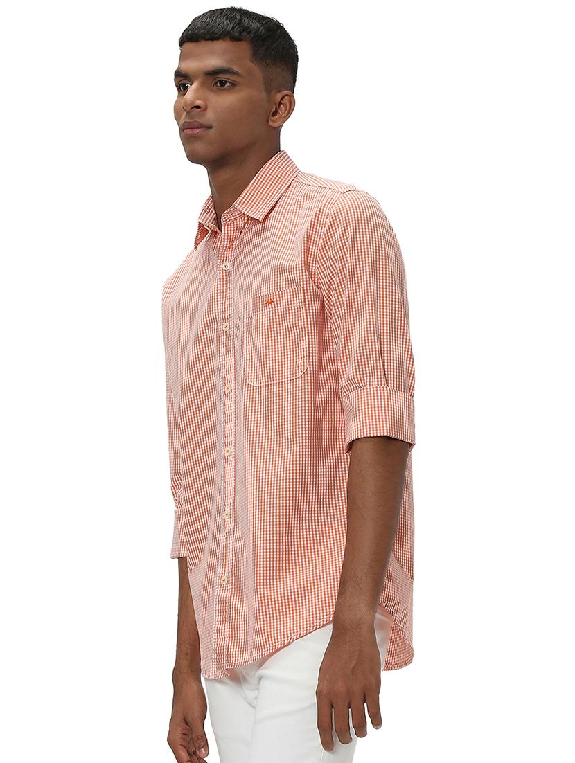 orange cotton casual shirt - 20998849 - Standard Image - 1