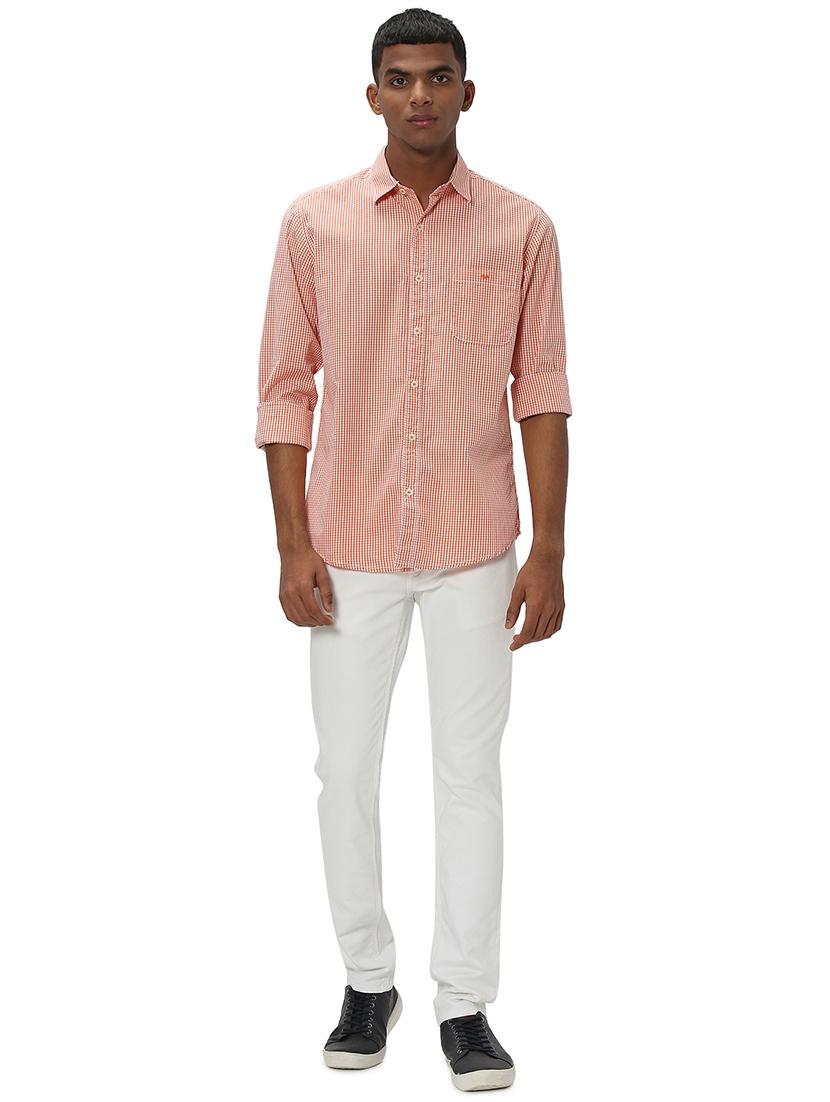 orange cotton casual shirt - 20998849 - Standard Image - 4