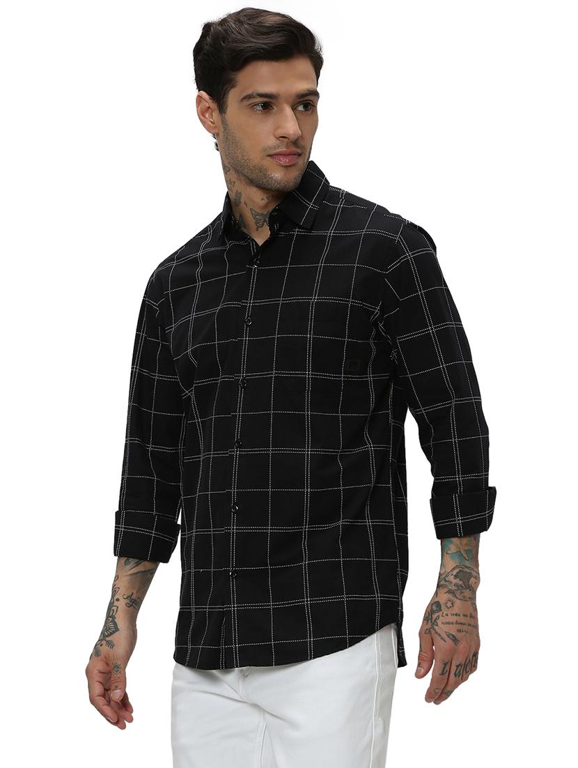 black cotton casual shirt - 20998850 - Standard Image - 1