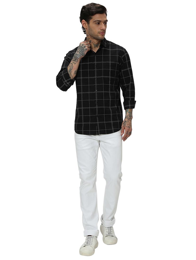 black cotton casual shirt - 20998850 - Standard Image - 4