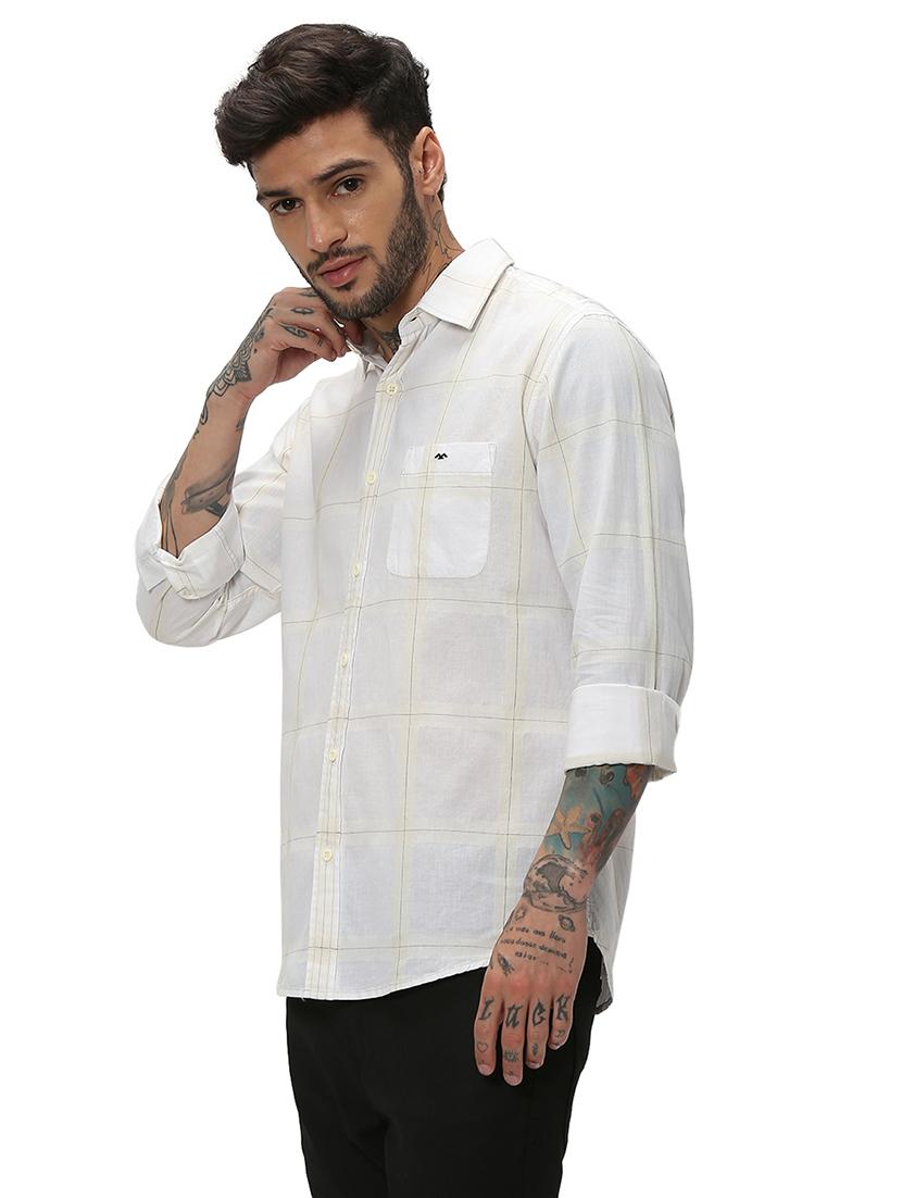 off white cotton casual shirt - 20998854 - Standard Image - 1
