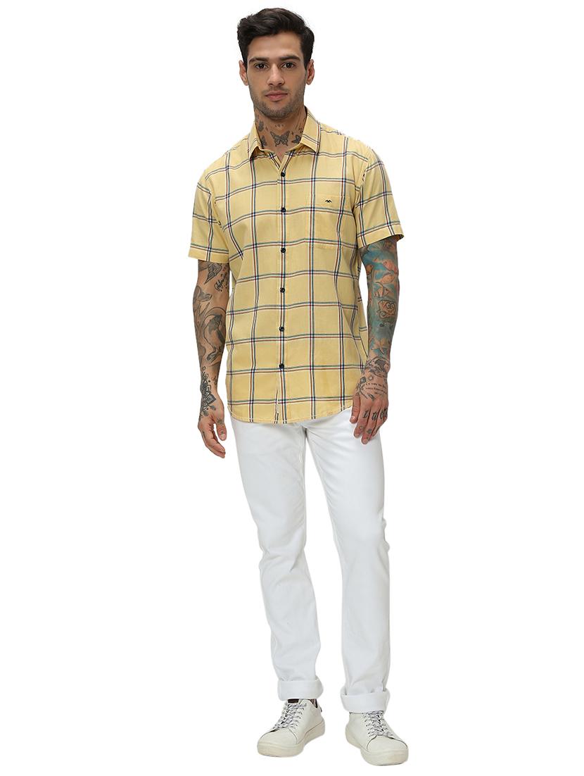 yellow cotton casual shirt - 20998868 - Standard Image - 4