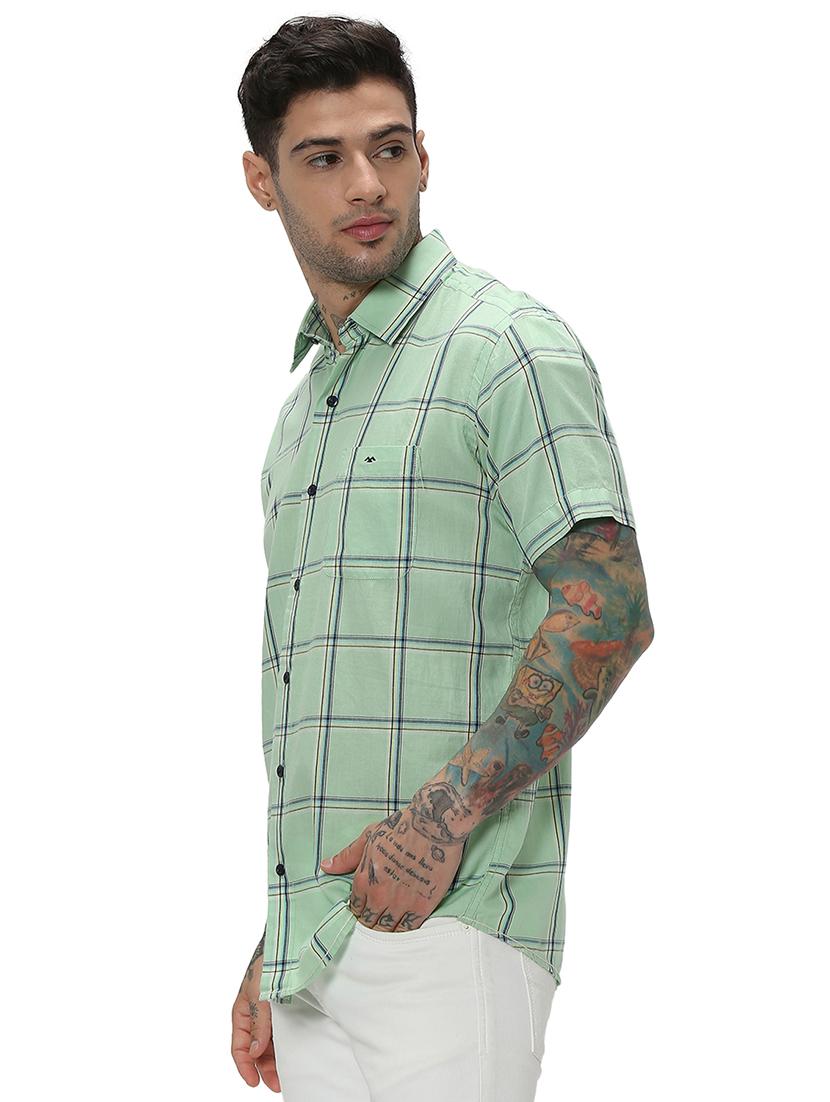 green cotton casual shirt - 20998869 - Standard Image - 1