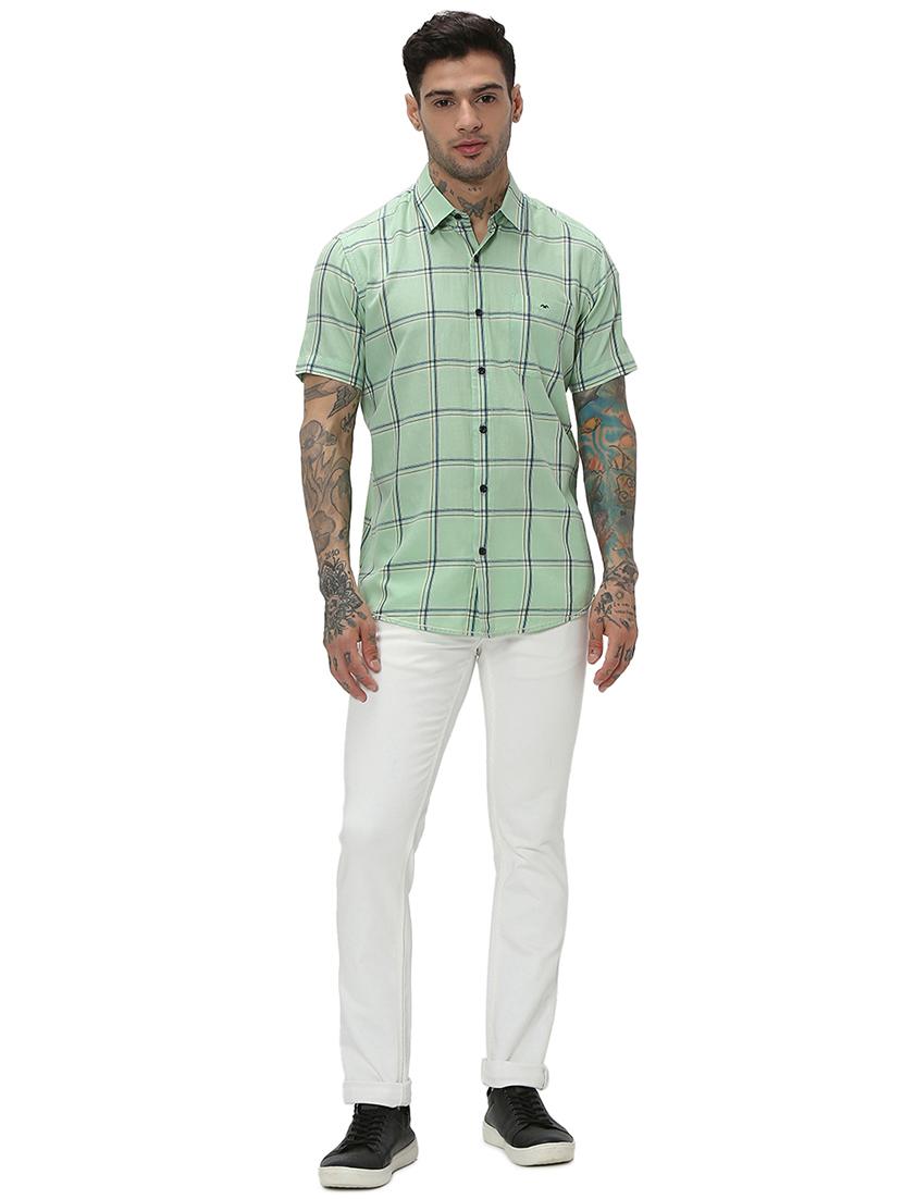 green cotton casual shirt - 20998869 - Standard Image - 4