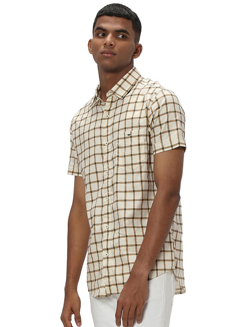 khaki cotton casual shirt - 20998878 -  Standard Image - 1