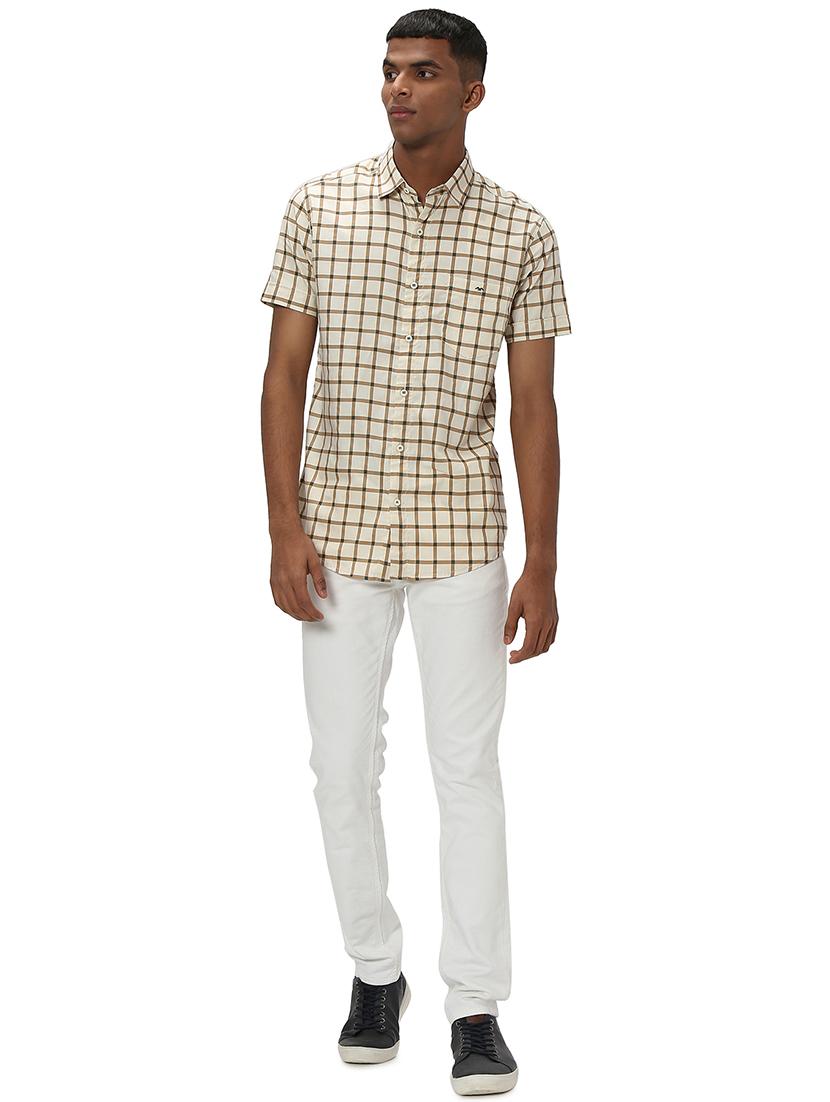 khaki cotton casual shirt - 20998878 - Standard Image - 4