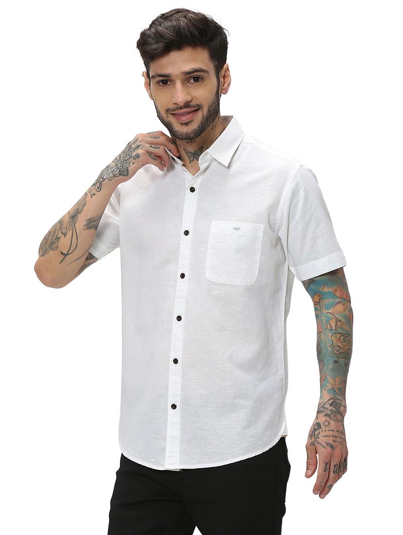 white cotton casual shirt - 20998914 -  Standard Image - 1