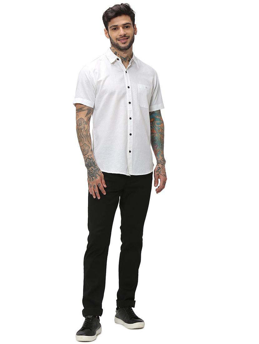 white cotton casual shirt - 20998914 - Standard Image - 4