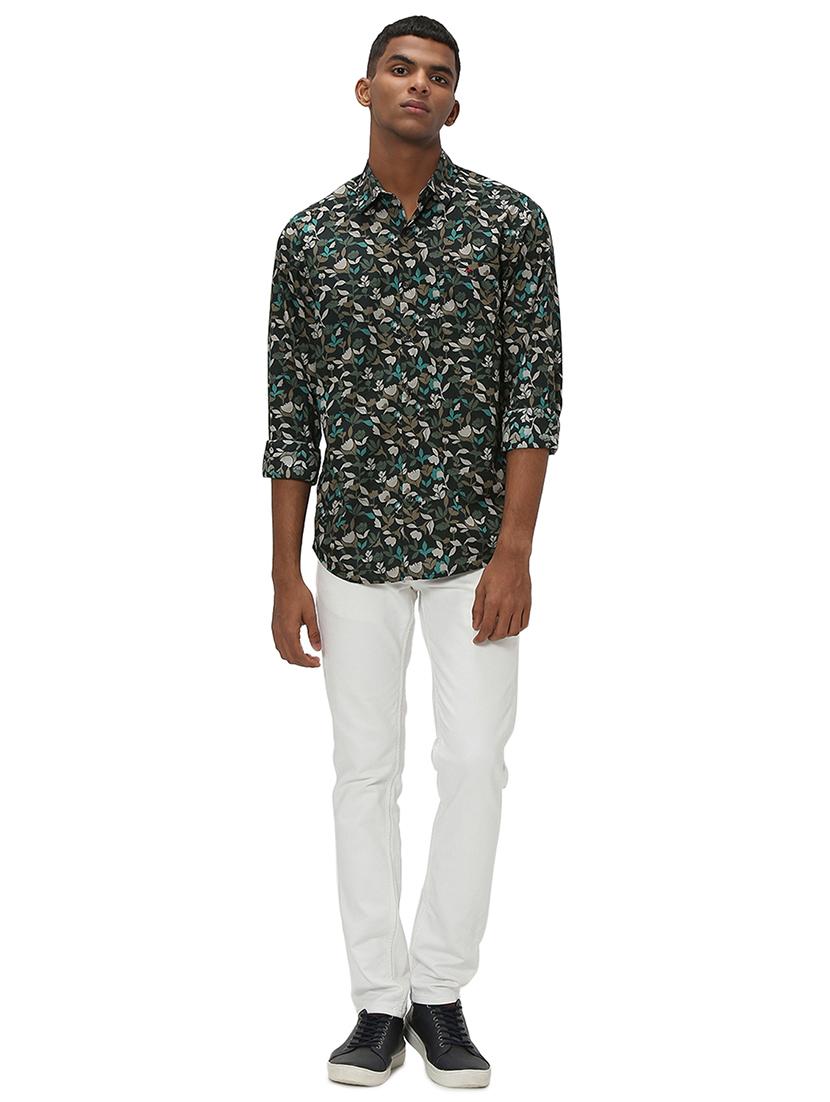green cotton casual shirt - 20998922 - Standard Image - 4